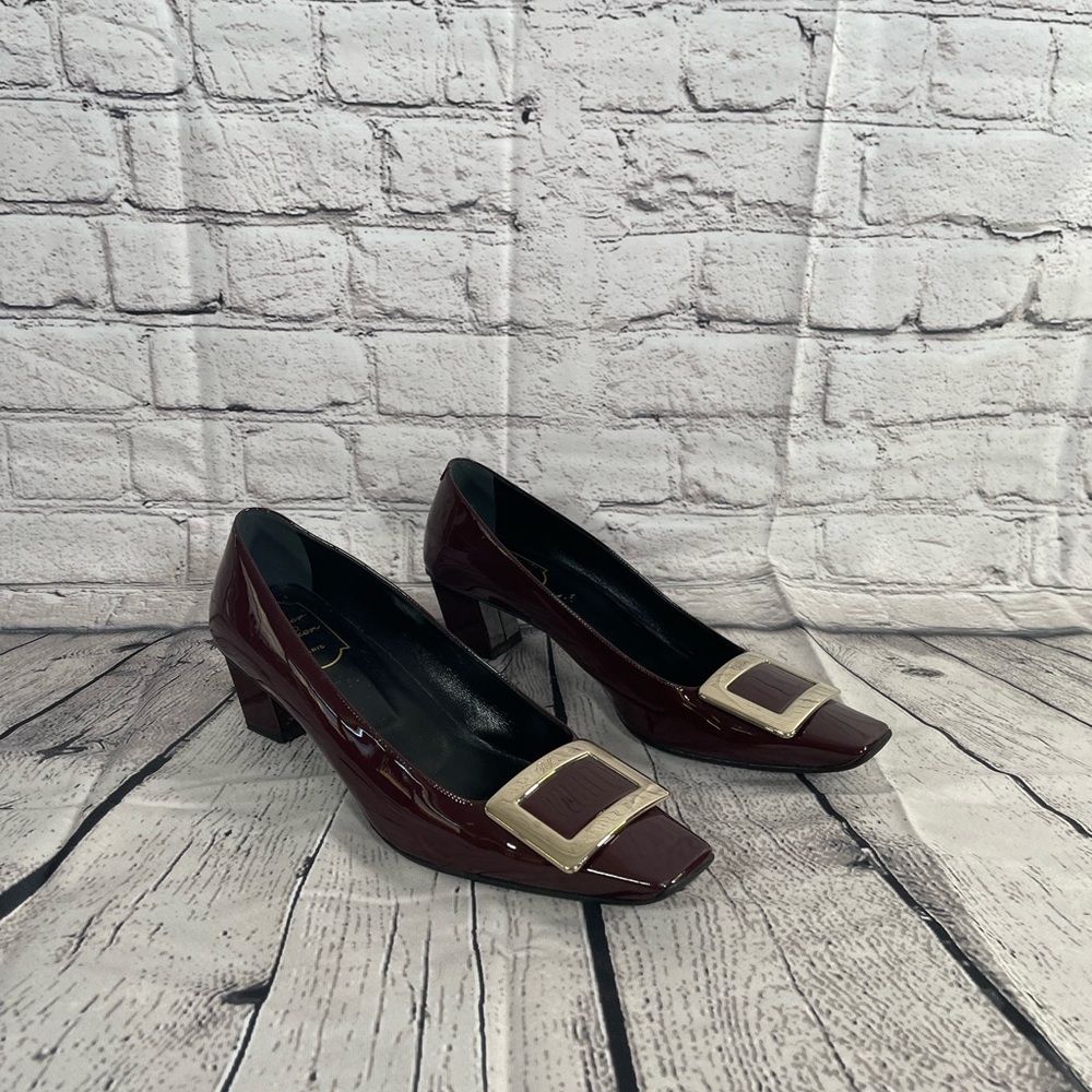 Roger Vivier Women's Patent Leather Block Heels with Low Heels